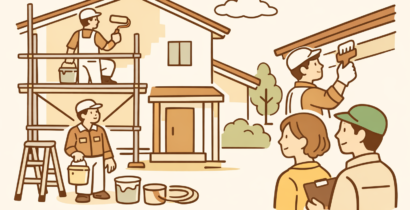 外壁塗装工事のイラスト